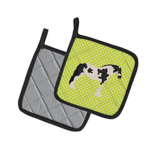 Load image into Gallery viewer, Cyldesdale Horse Green Pot Holders - Set of 2 - Heat-Resistant Kitchen Essentials BB7738PTHD