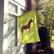 Load image into Gallery viewer, English Thoroughbred Horse Green Flag Canvas House Size BB7739CHF