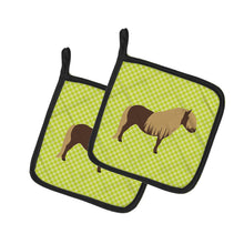 Load image into Gallery viewer, Shetland Pony Horse Green Pot Holders - Set of 2 - Heat-Resistant Kitchen Essentials BB7740PTHD