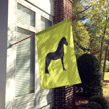 Load image into Gallery viewer, Friesian Horse Green Flag Canvas House Size BB7741CHF