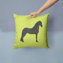 Load image into Gallery viewer, Friesian Horse Green Throw Pillow - 14x14 Decorative Pillow – Art for Your Home &amp; Patio BB7741PW1414
