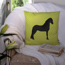 Load image into Gallery viewer, Friesian Horse Green Throw Pillow - 14x14 Decorative Pillow – Art for Your Home &amp; Patio BB7741PW1414