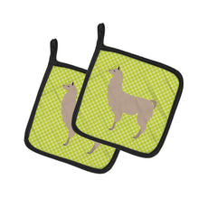 Load image into Gallery viewer, Llama Green Pot Holders - Set of 2 - Heat-Resistant Kitchen Essentials BB7742PTHD
