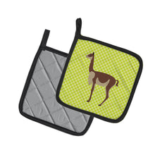 Load image into Gallery viewer, Vicugna or Vicuna Green Pot Holders - Set of 2 - Heat-Resistant Kitchen Essentials BB7743PTHD