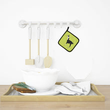 Load image into Gallery viewer, Llama Q' Ara Green Pot Holders - Set of 2 - Heat-Resistant Kitchen Essentials BB7744PTHD