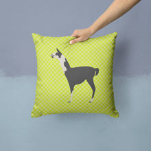 Load image into Gallery viewer, Llama Q' Ara Green Throw Pillow - 14x14 Decorative Pillow – Art for Your Home &amp; Patio BB7744PW1414