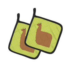 Load image into Gallery viewer, Alpaca Suri Green Pot Holders - Set of 2 - Heat-Resistant Kitchen Essentials BB7746PTHD