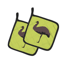 Load image into Gallery viewer, Emu Green Pot Holders - Set of 2 - Heat-Resistant Kitchen Essentials BB7748PTHD