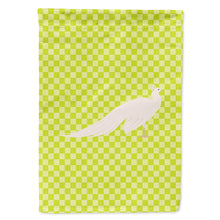 Load image into Gallery viewer, White Peacock Peafowl Green Flag Canvas House Size BB7752CHF