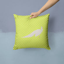 Load image into Gallery viewer, White Peacock Peafowl Green Throw Pillow - 14x14 Decorative Pillow – Art for Your Home &amp; Patio BB7752PW1414