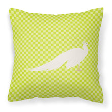 Load image into Gallery viewer, White Peacock Peafowl Green Fabric Decorative Pillow BB7752PW1818
