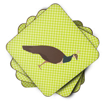 Load image into Gallery viewer, Indian Peahen Peafowl Green Foam Coaster  BB7753FC