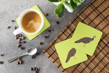 Load image into Gallery viewer, Indian Peahen Peafowl Green Foam Coaster  BB7753FC