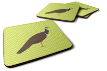 Load image into Gallery viewer, Indian Peahen Peafowl Green Foam Coaster  BB7753FC