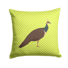 Load image into Gallery viewer, Indian Peahen Peafowl Green Throw Pillow - 14x14 Decorative Pillow – Art for Your Home &amp; Patio BB7753PW1414