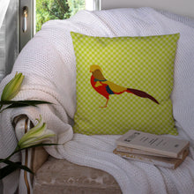 Load image into Gallery viewer, Golden or Chinese Pheasant Green Throw Pillow - 14x14 Decorative Pillow – Art for Your Home &amp; Patio BB7754PW1414