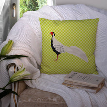Load image into Gallery viewer, Silver Pheasant Green Throw Pillow - 14x14 Decorative Pillow – Art for Your Home &amp; Patio BB7755PW1414