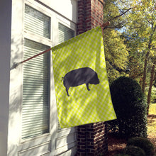 Load image into Gallery viewer, Devon Large Black Pig Green Flag Canvas House Size BB7757CHF