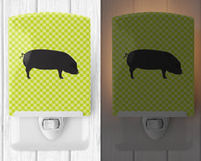Load image into Gallery viewer, Devon Large Black Pig Green Ceramic Night Light BB7757CNL