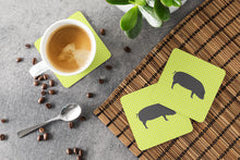 Load image into Gallery viewer, Devon Large Black Pig Green Foam Coaster  BB7757FC