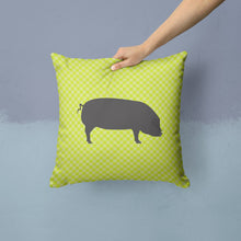 Load image into Gallery viewer, Devon Large Black Pig Green Throw Pillow - 14x14 Decorative Pillow – Art for Your Home &amp; Patio BB7757PW1414
