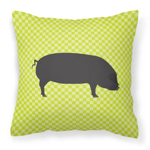 Load image into Gallery viewer, Devon Large Black Pig Green Fabric Decorative Pillow BB7757PW1818