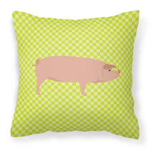 Load image into Gallery viewer, American Landrace Pig Green Fabric Decorative Pillow BB7758PW1818