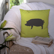 Load image into Gallery viewer, Berkshire Pig Green Throw Pillow - 14x14 Decorative Pillow – Art for Your Home &amp; Patio BB7759PW1414
