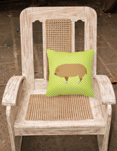 Load image into Gallery viewer, Hungarian Mangalica Pig Green Fabric Decorative Pillow BB7760PW1818