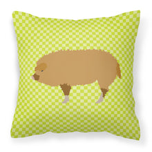Load image into Gallery viewer, Hungarian Mangalica Pig Green Fabric Decorative Pillow BB7760PW1818