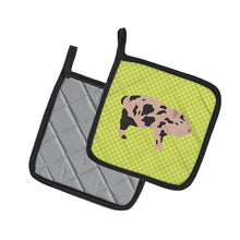 Load image into Gallery viewer, Mini Miniature Pig Green Pot Holders - Set of 2 - Heat-Resistant Kitchen Essentials BB7761PTHD