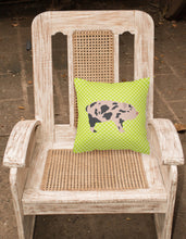 Load image into Gallery viewer, Mini Miniature Pig Green Fabric Decorative Pillow BB7761PW1818