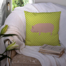 Load image into Gallery viewer, Welsh Pig Green Throw Pillow - 14x14 Decorative Pillow – Art for Your Home &amp; Patio BB7763PW1414