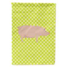 Load image into Gallery viewer, English Large White Pig Green Flag Canvas House Size BB7764CHF