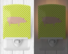 Load image into Gallery viewer, English Large White Pig Green Ceramic Night Light BB7764CNL