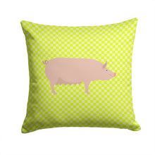 Load image into Gallery viewer, English Large White Pig Green Throw Pillow - 14x14 Decorative Pillow – Art for Your Home &amp; Patio BB7764PW1414