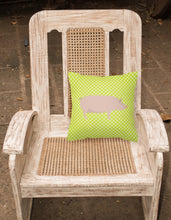 Load image into Gallery viewer, English Large White Pig Green Fabric Decorative Pillow BB7764PW1818