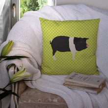 Load image into Gallery viewer, Hampshire Pig Green Throw Pillow - 14x14 Decorative Pillow – Art for Your Home &amp; Patio BB7765PW1414
