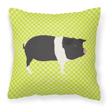 Load image into Gallery viewer, Hampshire Pig Green Fabric Decorative Pillow BB7765PW1818