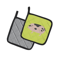 Load image into Gallery viewer, Gloucester Old Spot Pig Green Pot Holders - Set of 2 - Heat-Resistant Kitchen Essentials BB7766PTHD