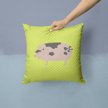 Load image into Gallery viewer, Gloucester Old Spot Pig Green Throw Pillow - 14x14 Decorative Pillow – Art for Your Home &amp; Patio BB7766PW1414