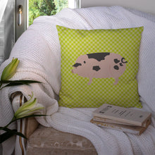 Load image into Gallery viewer, Gloucester Old Spot Pig Green Throw Pillow - 14x14 Decorative Pillow – Art for Your Home &amp; Patio BB7766PW1414