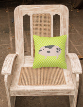 Load image into Gallery viewer, Gloucester Old Spot Pig Green Fabric Decorative Pillow BB7766PW1818