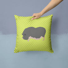 Load image into Gallery viewer, Vietnamese Pot-Bellied Pig Green Throw Pillow - 14x14 Decorative Pillow – Art for Your Home &amp; Patio BB7767PW1414