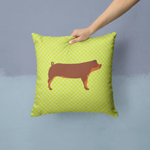 Load image into Gallery viewer, Duroc Pig Green Throw Pillow - 14x14 Decorative Pillow – Art for Your Home &amp; Patio BB7768PW1414