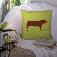 Load image into Gallery viewer, Duroc Pig Green Throw Pillow - 14x14 Decorative Pillow – Art for Your Home &amp; Patio BB7768PW1414