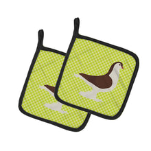 Load image into Gallery viewer, Large Pigeon Green Pot Holders - Set of 2 - Heat-Resistant Kitchen Essentials BB7769PTHD