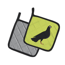 Load image into Gallery viewer, Budapest Highflyer Pigeon Green Pot Holders - Set of 2 - Heat-Resistant Kitchen Essentials BB7773PTHD