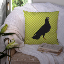 Load image into Gallery viewer, Budapest Highflyer Pigeon Green Throw Pillow - 14x14 Decorative Pillow – Art for Your Home &amp; Patio BB7773PW1414