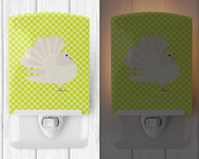 Load image into Gallery viewer, Silver Fantail Pigeon Green Ceramic Night Light BB7776CNL